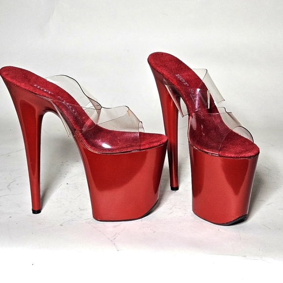 Hot Shoes 8 inch Red Platform Heels. Size 8 - Picture 2 of 11